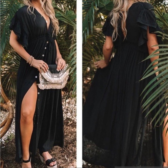 CLOSEOUT FIRM 🌸NEW! Bohemian Long Gauze Maxi Peasant Dress - Picture 3 of 8